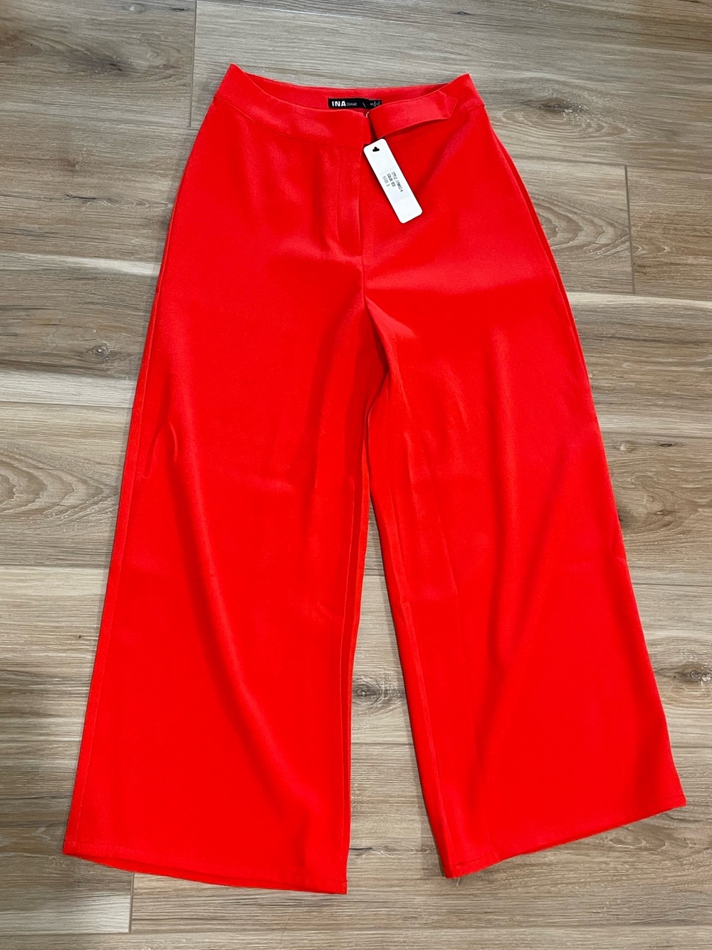 Ina Bold Red Wide-Leg Pants